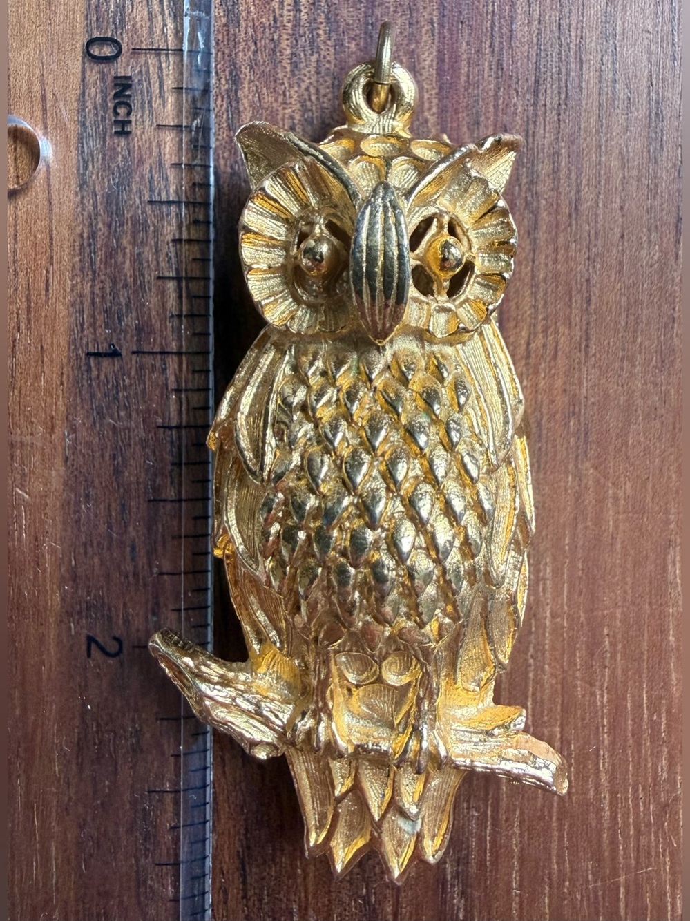 READ VTG Florenza Gold Tone Owl Pendant Necklace Charm Locket Bird